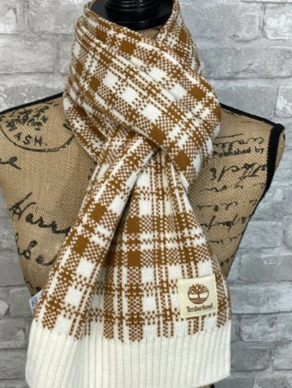 Timberland Plaid Knit Scarf